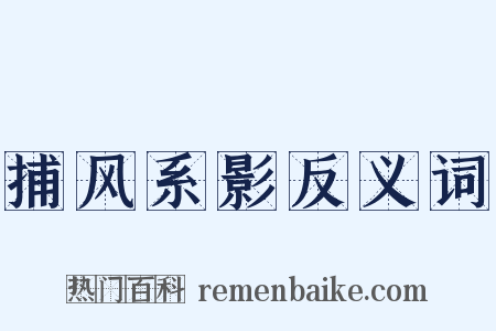 捕风系影反义词是什么意思的图片